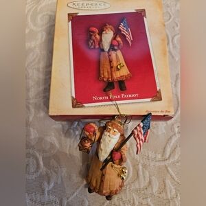 Hallmark North Pole Patriot Santa Ornament